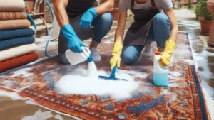 شستشوی فرش با پودر صابون